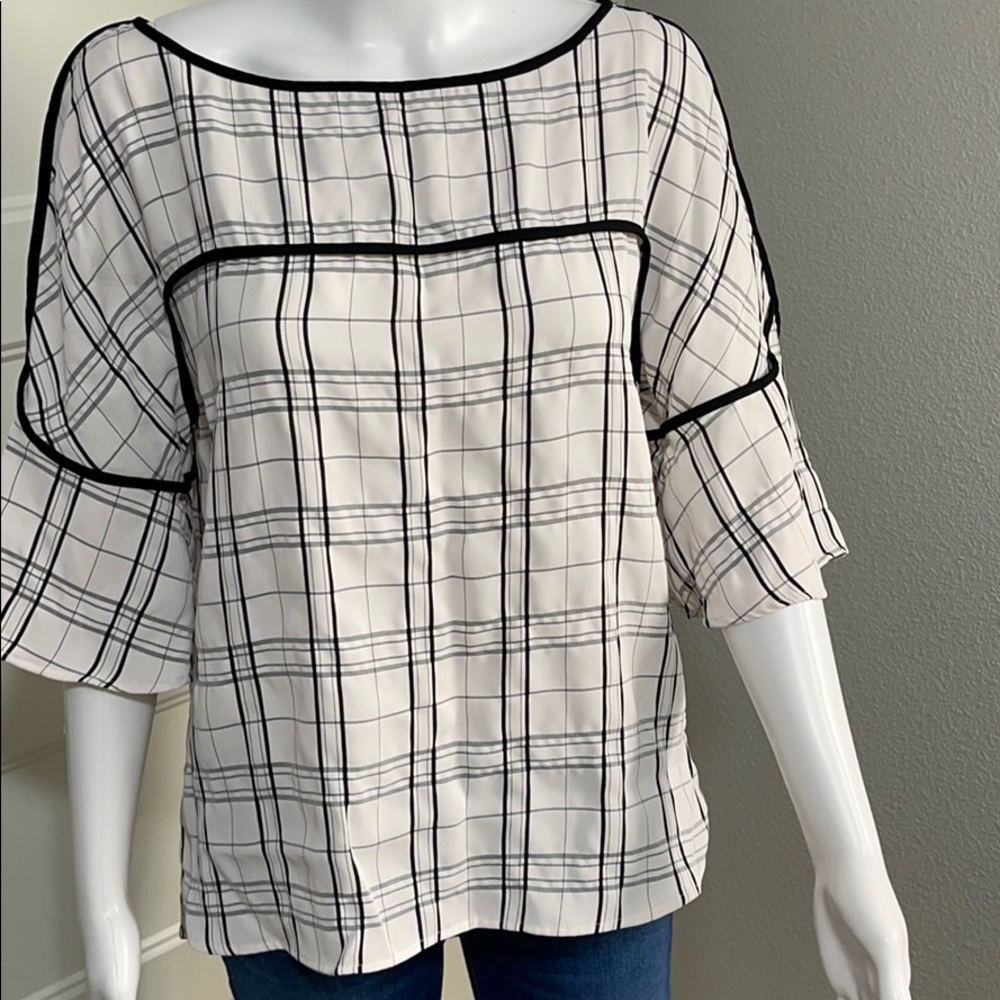 Calvin Klein Piped Pullover Blouse